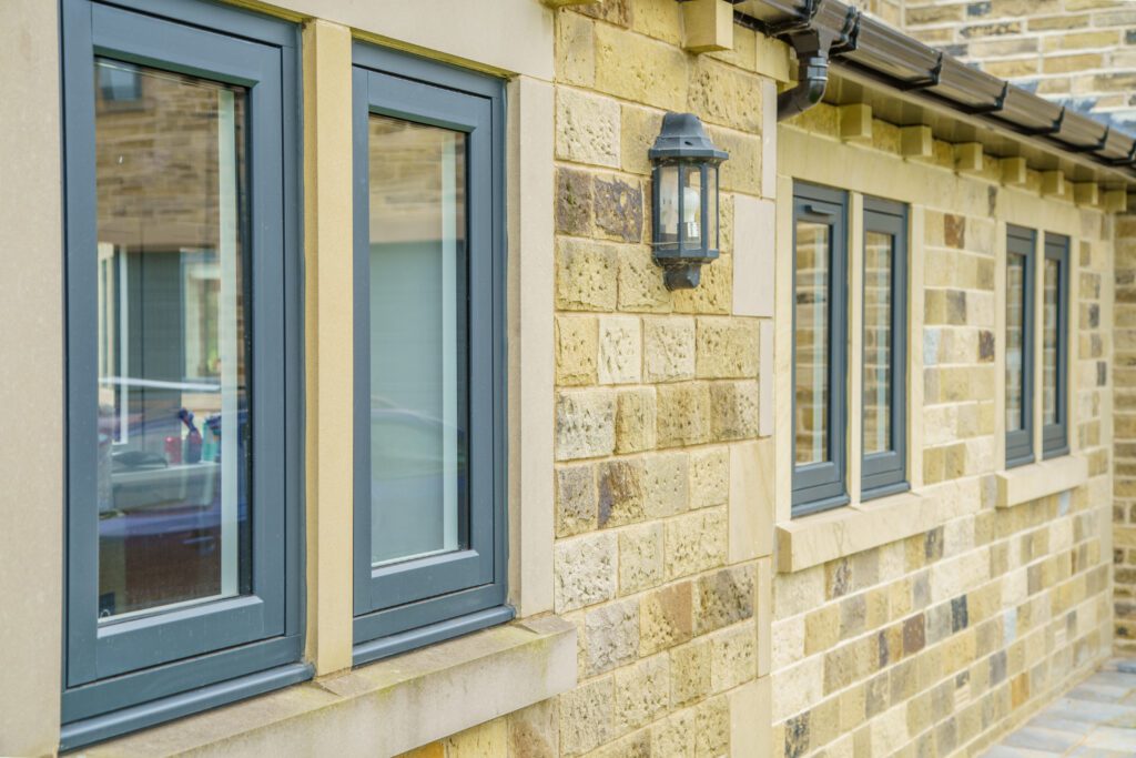 Residence 7 flush casement windows in grey