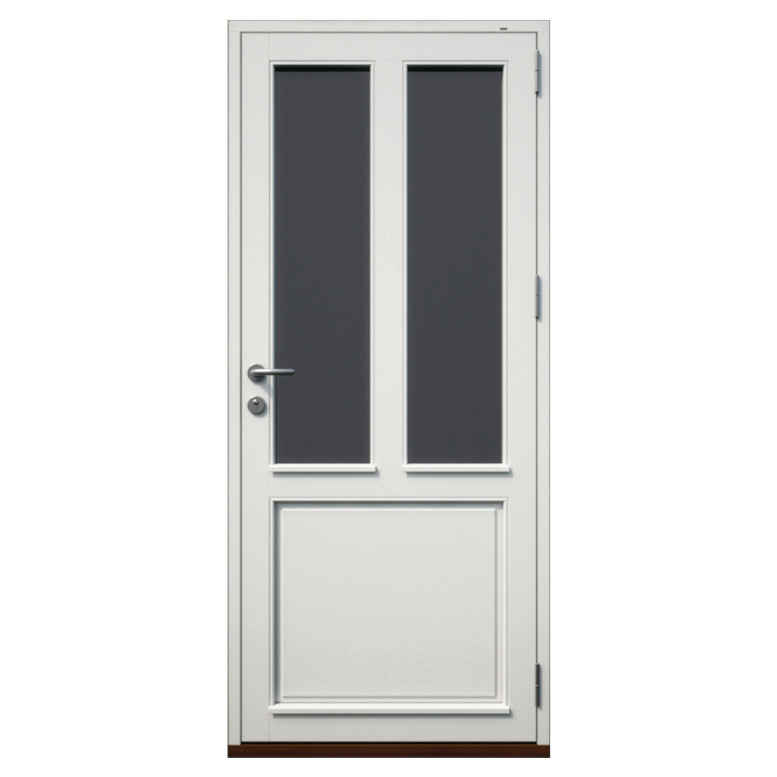 Twin vertical glazed lights above a single moulded lower panel — Nordic Aluclad Entrance Doors by Windows in the Lakes