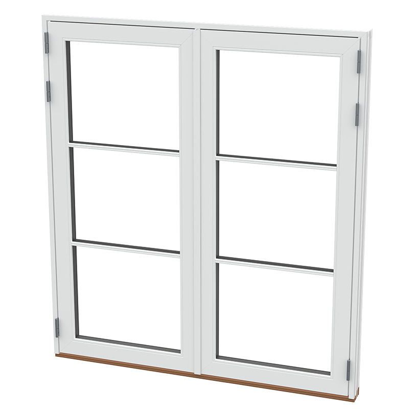 Double French doors with three-pane glazing bars to each leaf — Nordic Aluclad French Doors by Windows in the Lakes