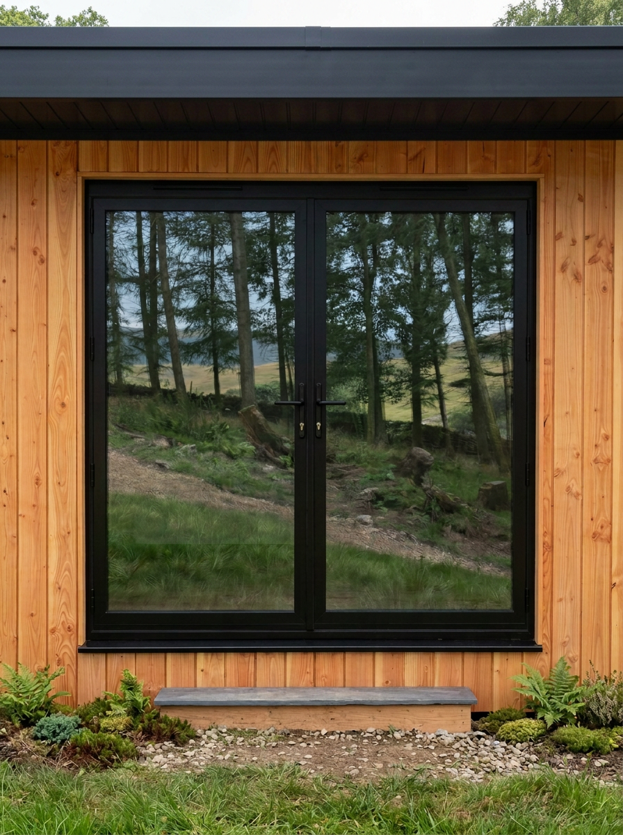 Alunet Aluminium French Door Sets, Eco Forest Lodges, installed in Ravenstonedale, 2026