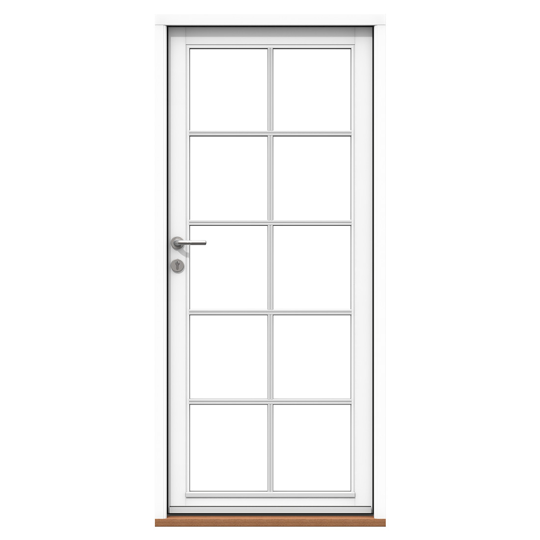 Georgian-bar glazed entrance door with a ten-pane astragal layout — Nordic Aluclad Entrance Doors by Windows in the Lakes