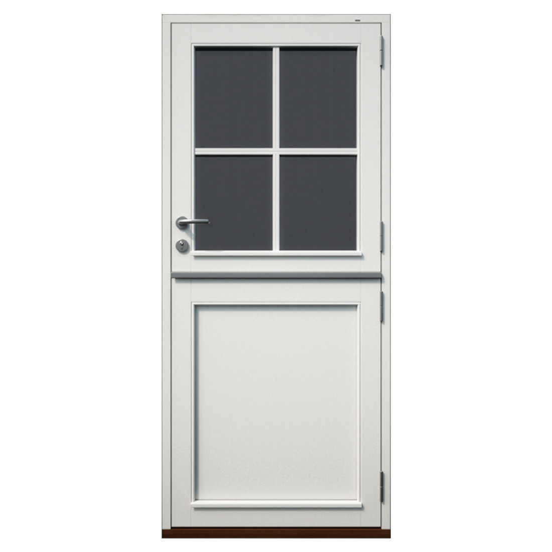 Stable-style entrance door with a four-pane glazed upper leaf — Nordic Aluclad Entrance Doors by Windows in the Lakes