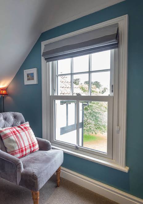 Bedroom, Coastal Cottage with vertical sliding sash windows