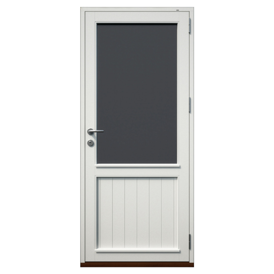 Half-glazed entrance door over a vertically boarded lower panel — Nordic Aluclad Entrance Doors by Windows in the Lakes