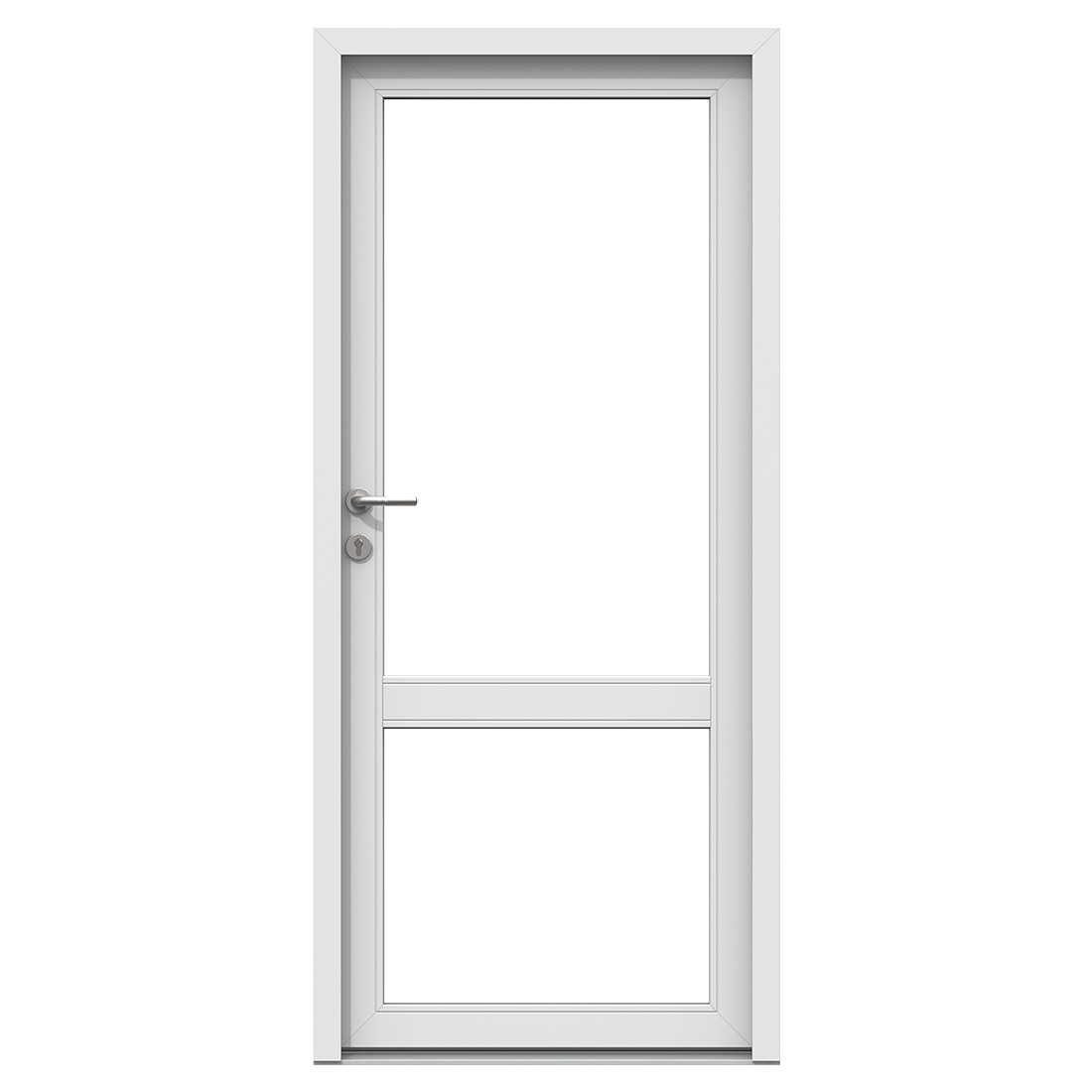 Two-panel glazed entrance door with a slim mid-rail — Nordic Aluclad Entrance Doors by Windows in the Lakes