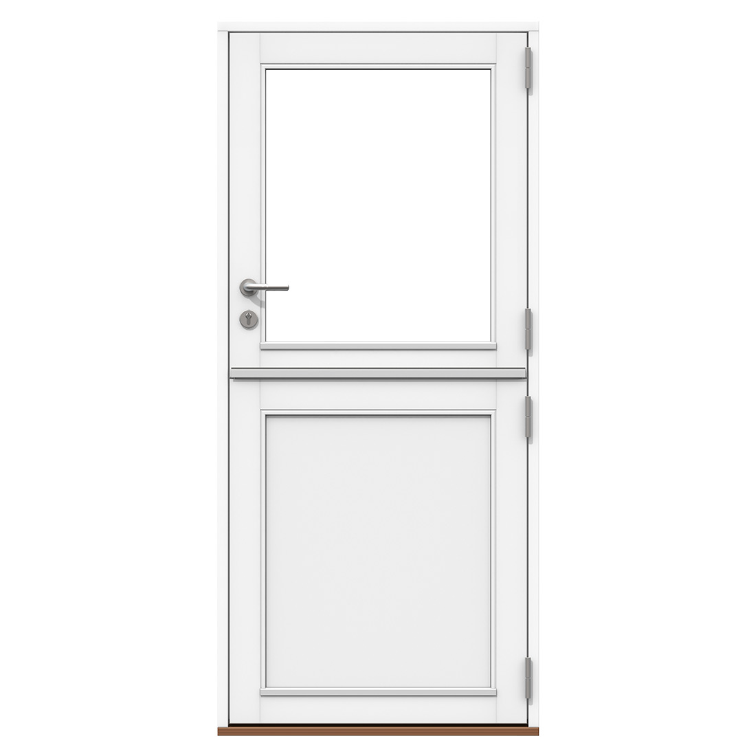 Stable-style entrance door with a glazed upper leaf and panelled lower leaf — Nordic Aluclad Entrance Doors by Windows in the Lakes