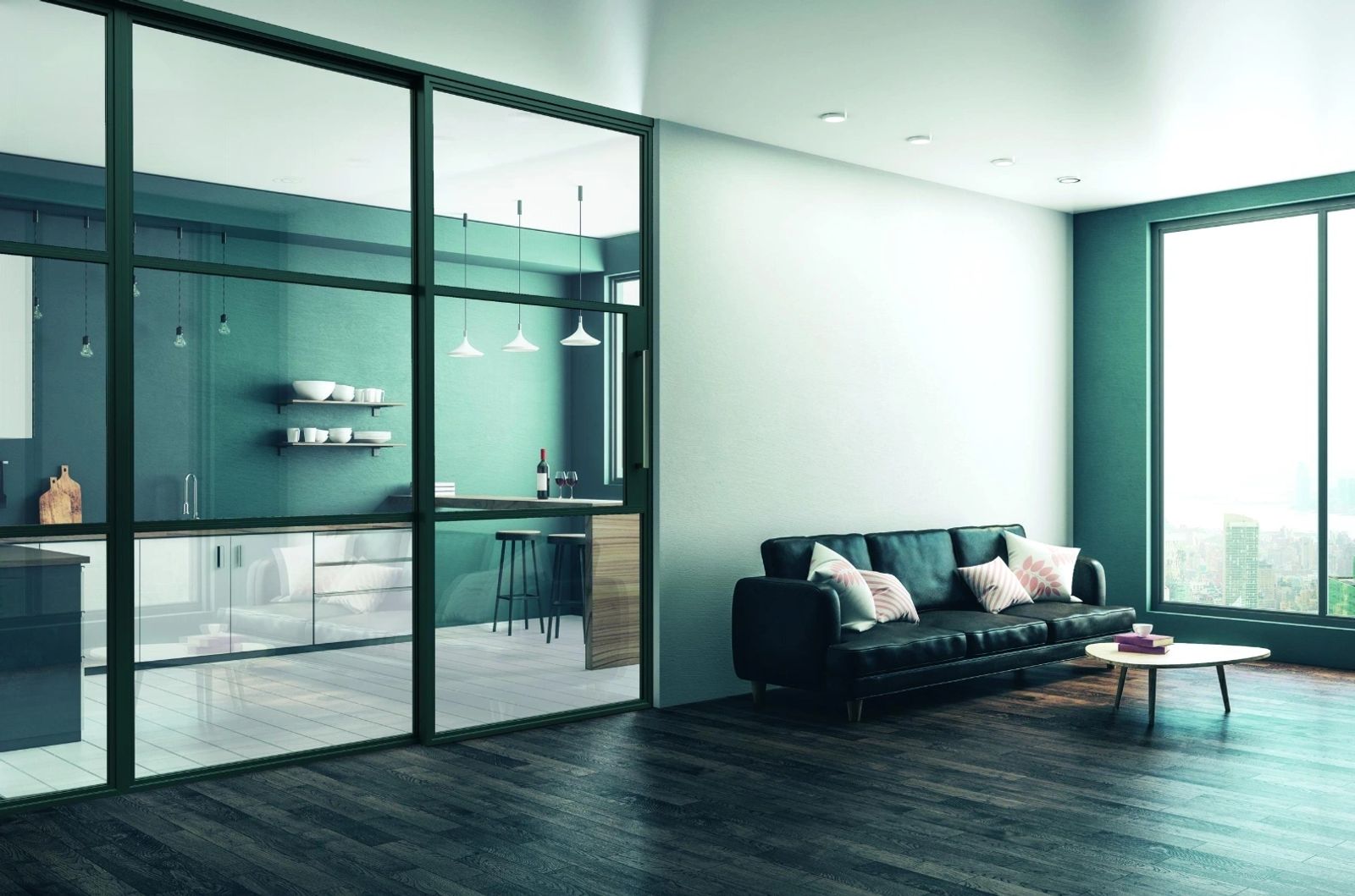Steel-look internal doors, room division — Steel Look Internal Doors by Windows in the Lakes
